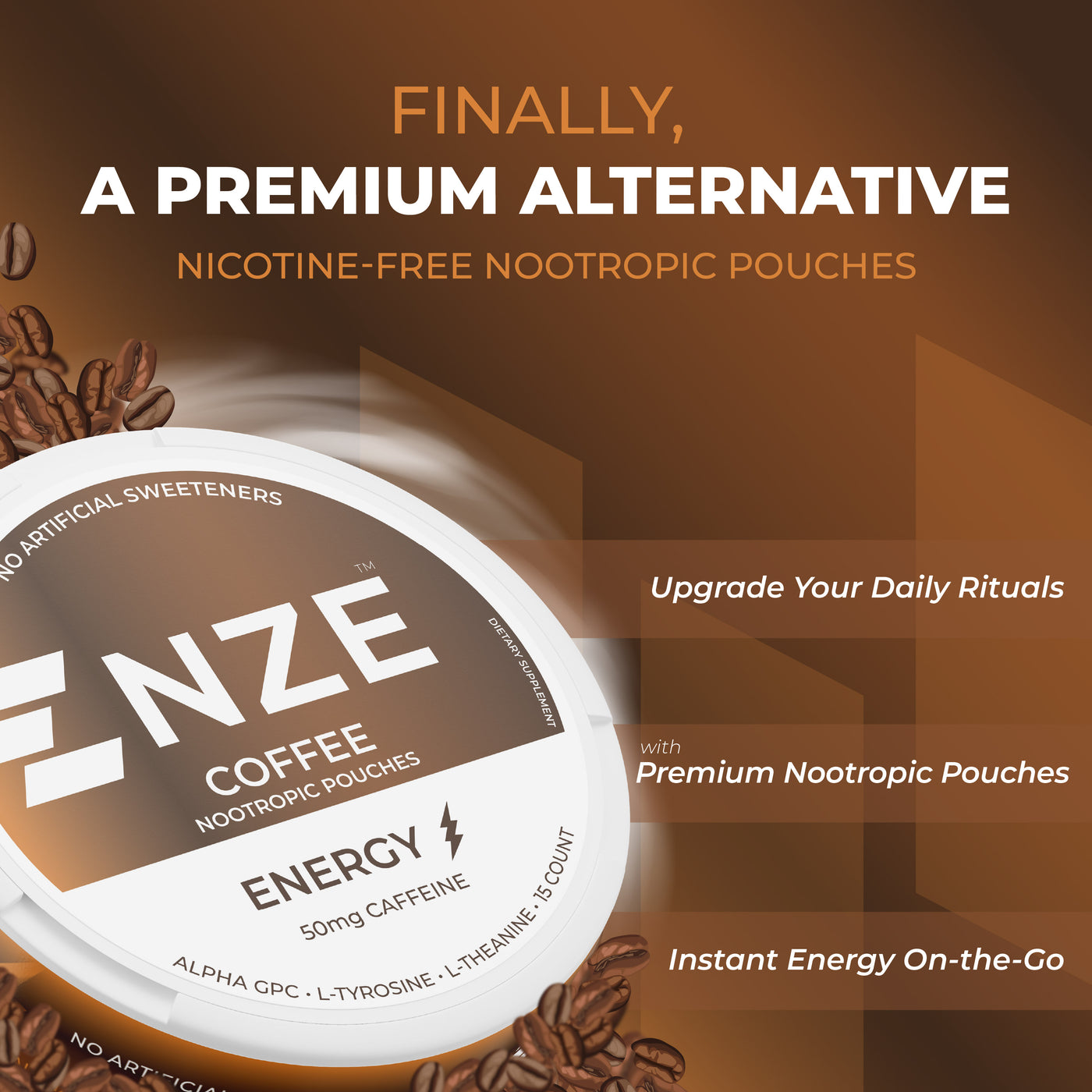 NZE Coffee 50mg Caffeine Pouches - 5 Pack