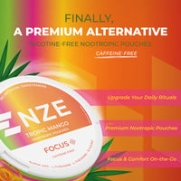 NZE Tropic Mango Focus Nootropic Pouches (Caffeine Free) - 5 Pack