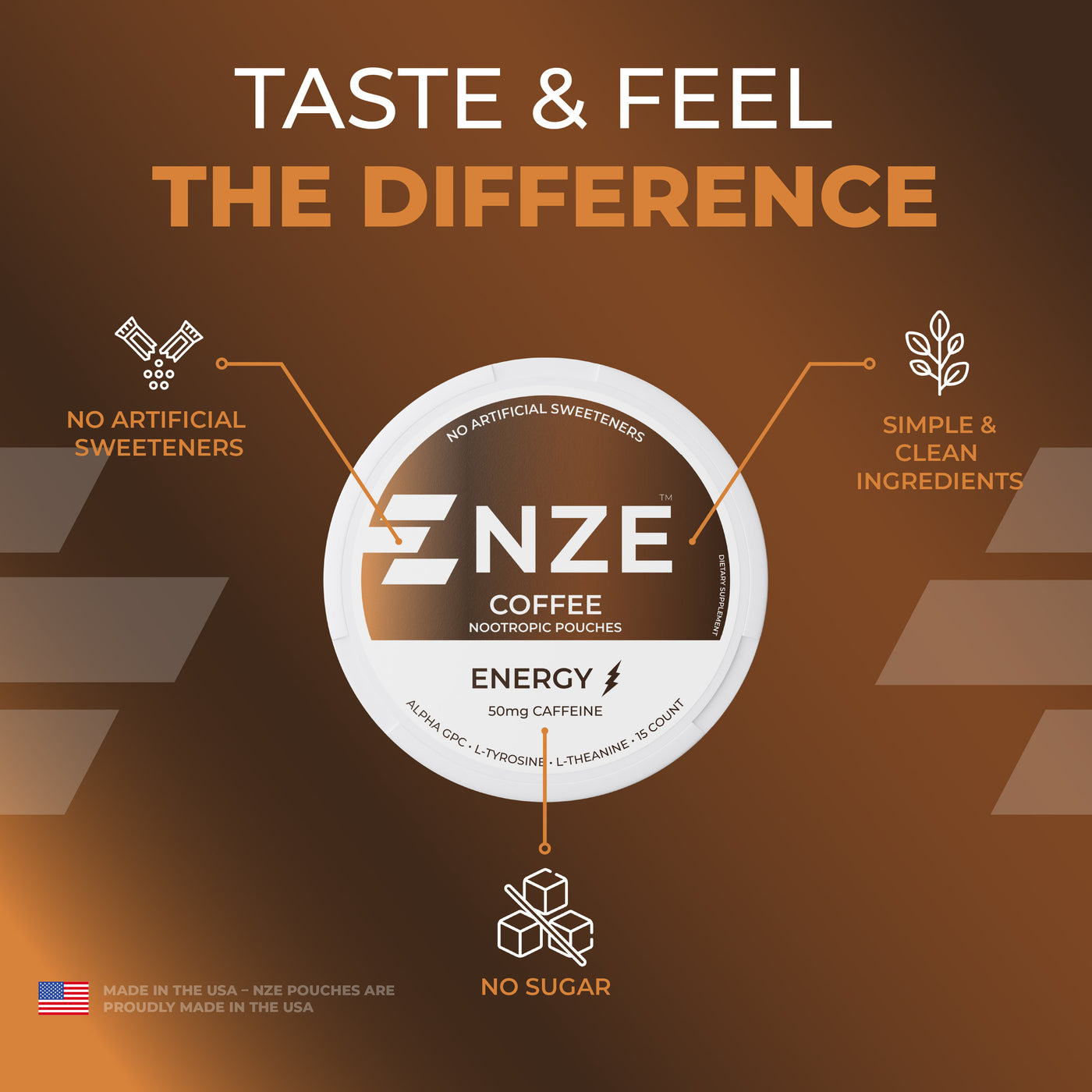 NZE Coffee 50mg Caffeine Pouches - 5 Pack