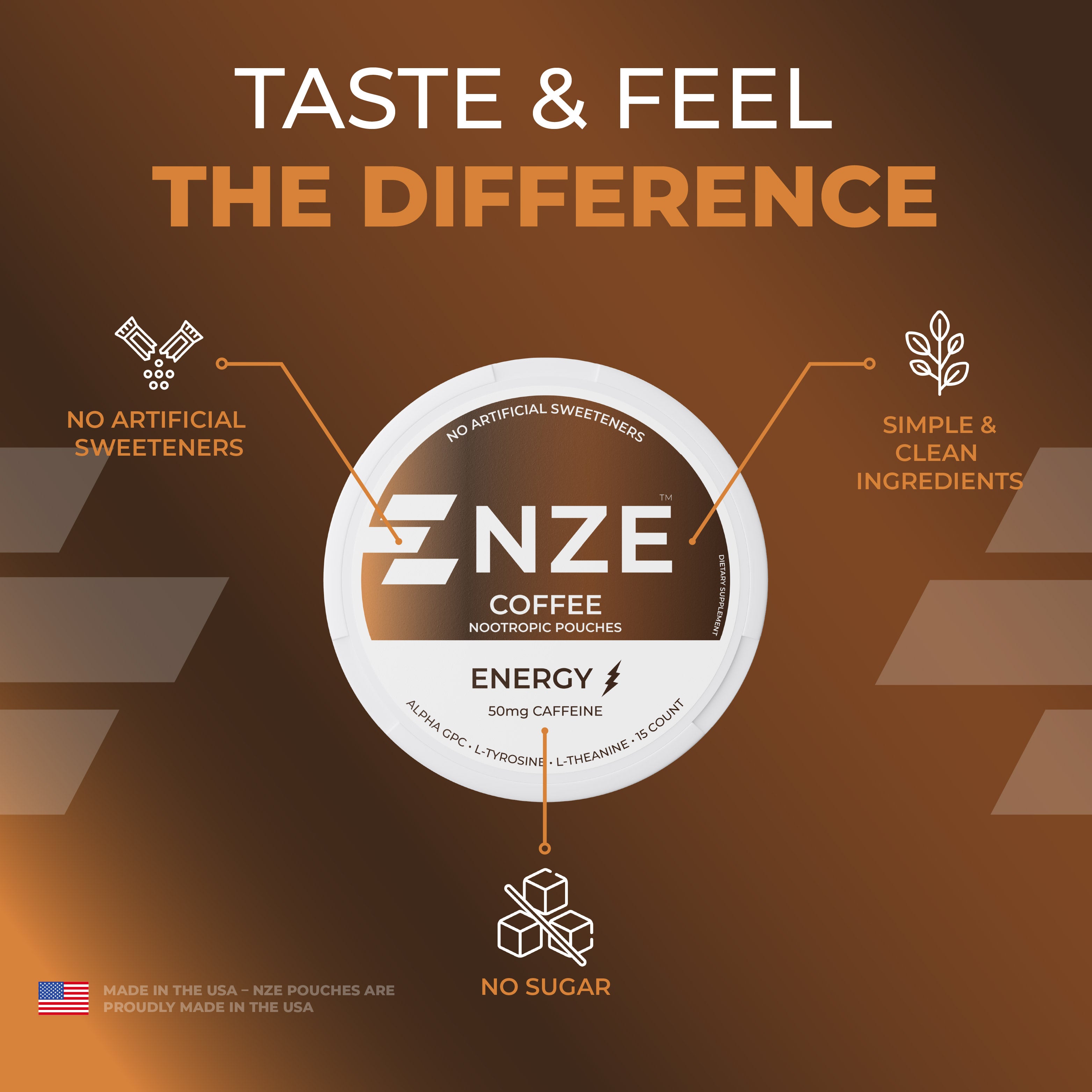 NZE Coffee 50mg Caffeine Pouches - 5 Pack