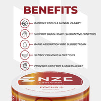 NZE Cinnamon Focus Nootropic Pouches (Caffeine Free) - 5 Pack
