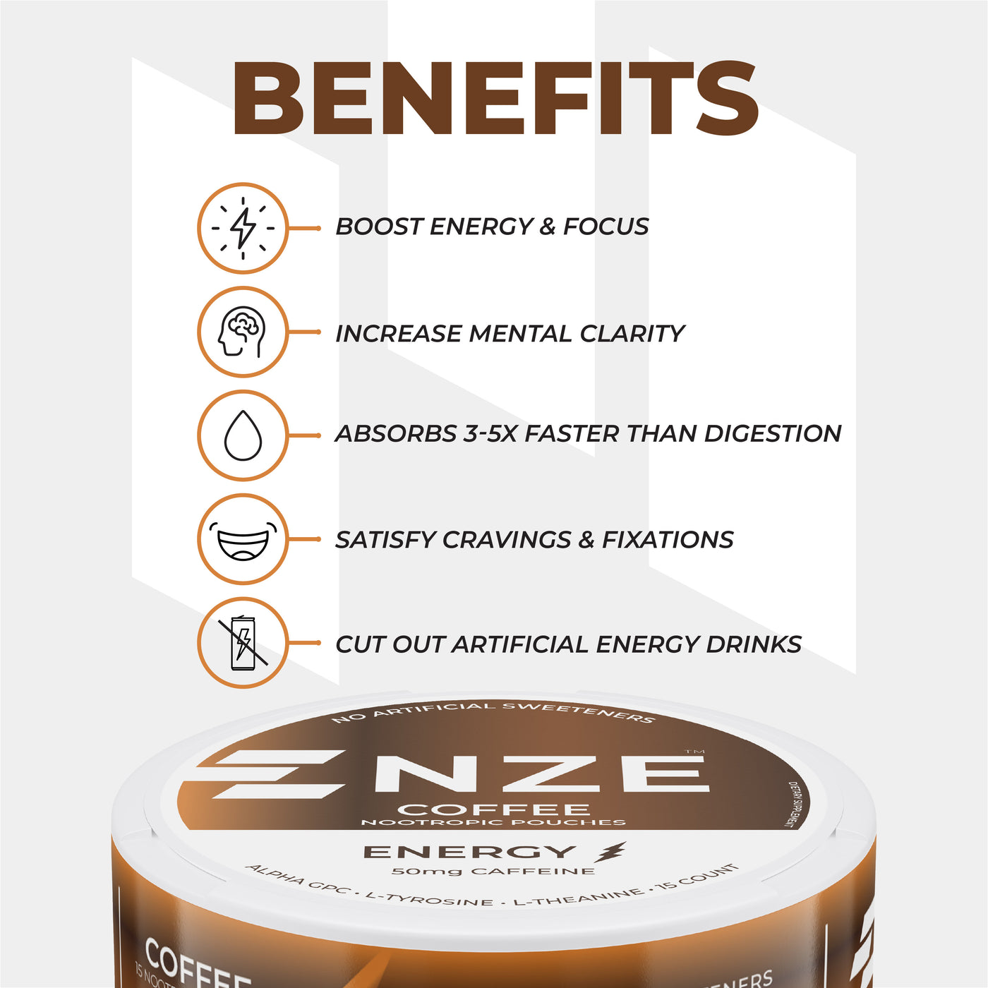 NZE Coffee 50mg Caffeine Pouches - 5 Pack
