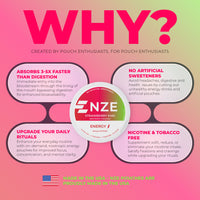 NZE Strawberry Kiwi 50mg Caffeine Pouches - 5 Pack