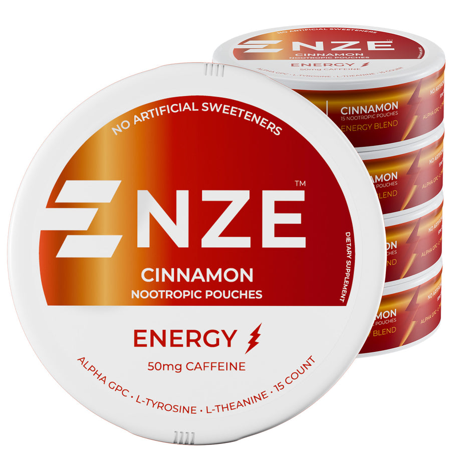 NZE Cinnamon 50mg Caffeine Pouches - 5 Pack