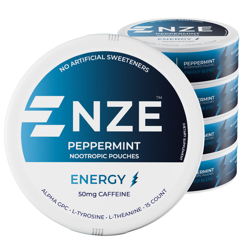 NZE Peppermint 50mg Caffeine Pouches - 5 Pack
