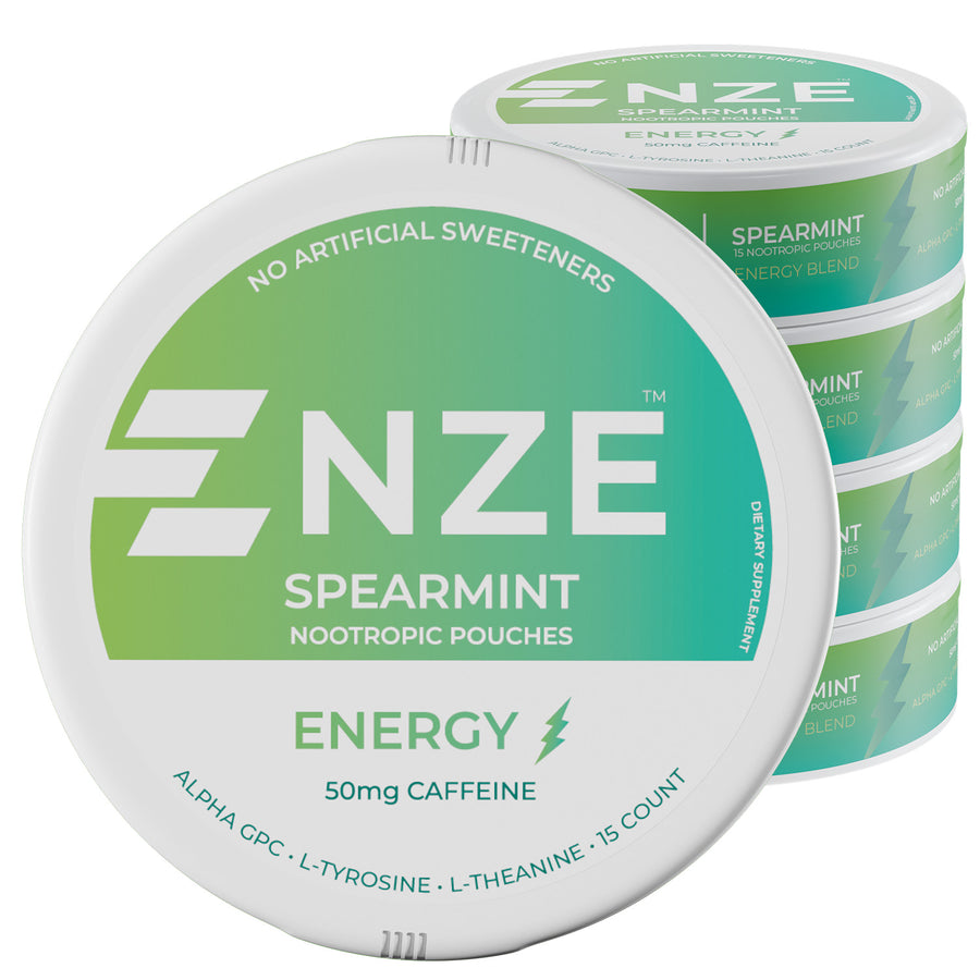 NZE Spearmint 50mg Caffeine Pouches - 5 Pack