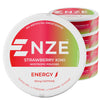 A stack of NZE Strawberry Kiwi Energy Pouches