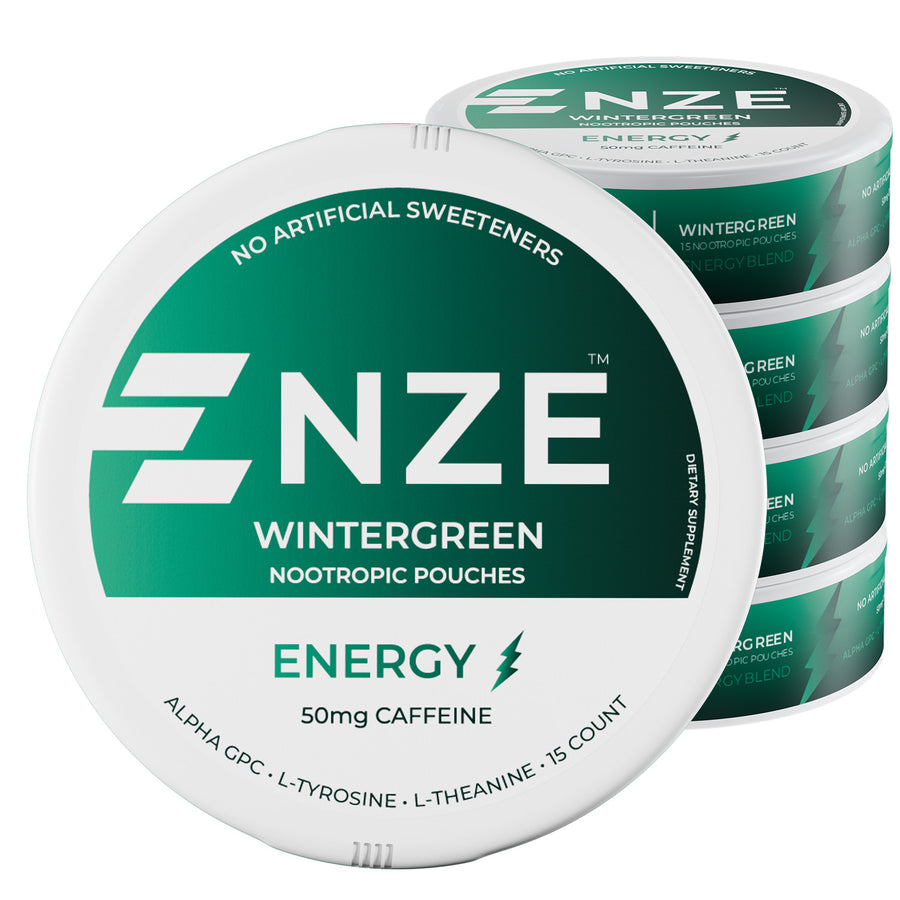 NZE Wintergreen 50mg Caffeine Pouches - 5 Pack
