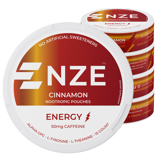 NZE Cinnamon 50mg Caffeine Pouches - 5 Pack