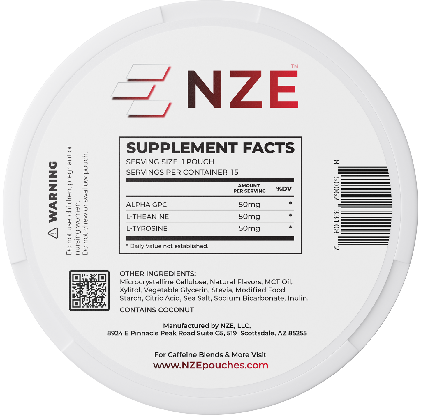 NZE Black Cherry Focus Nootropic Pouches (Caffeine Free) - 5 Pack