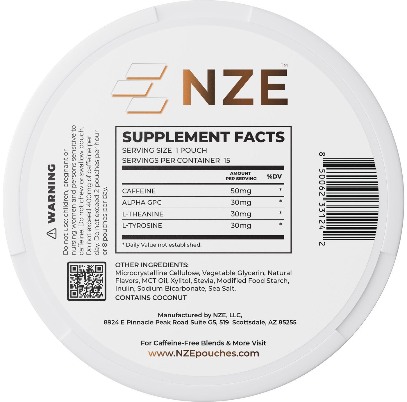 NZE Coffee 50mg Caffeine Pouches - 5 Pack